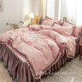 Cashmere Printing Bedskirt Set Korean style raised bedskirt wholesale Factory